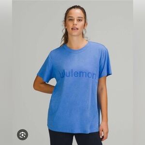 Lululemon All Yours Graphic Short Sleeve TShirt - Size 4 - Nile Blue